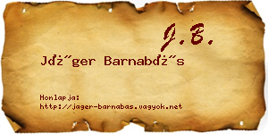 Jáger Barnabás névjegykártya